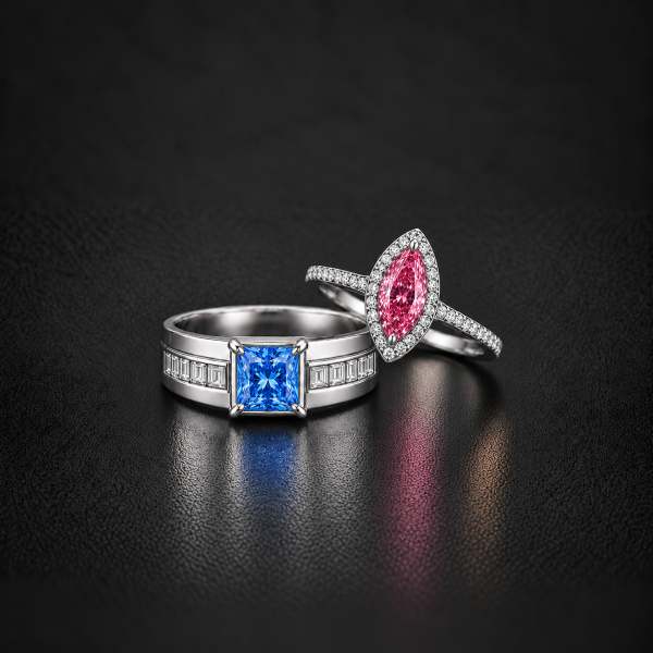 男女對戒→彩鑽 
